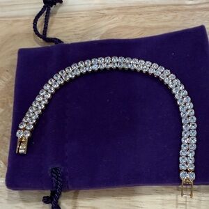 Gold and Crystal Tennis Bracelet